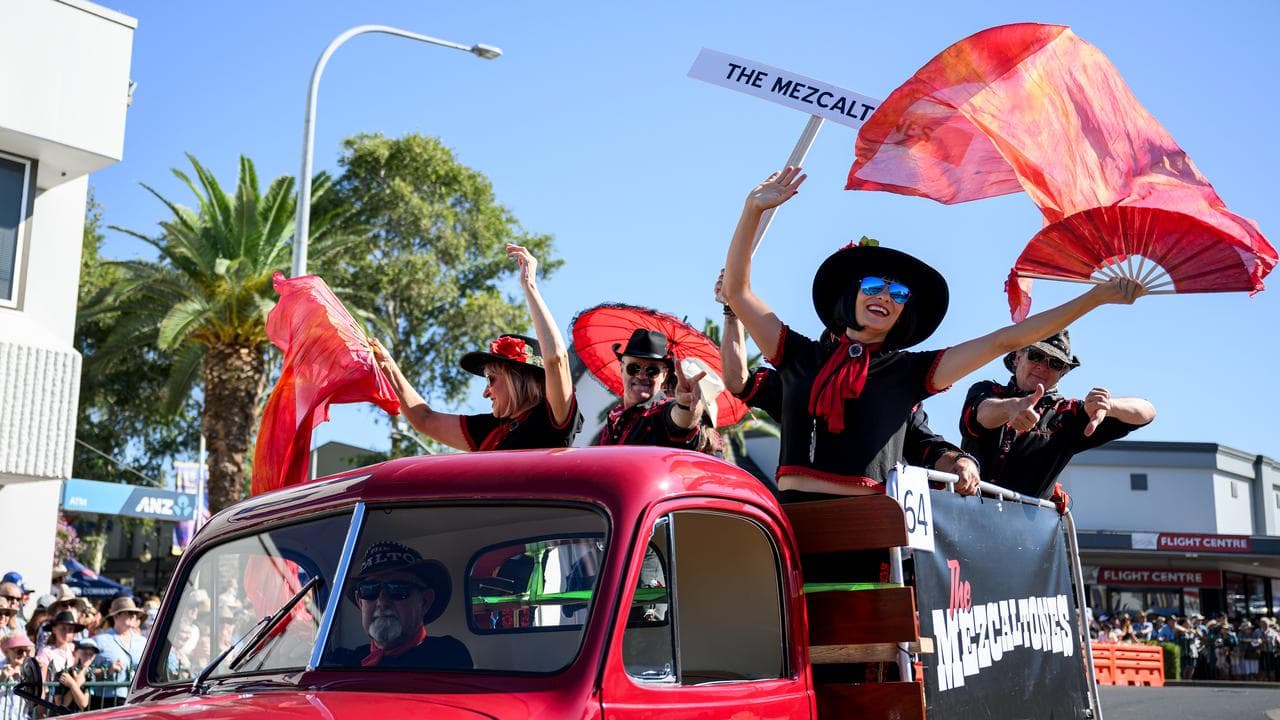 Country musicians The Mezcaltones on a truck