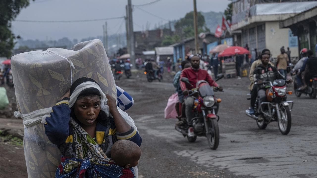 People displaced by the fighting with M23 rebels in Goma