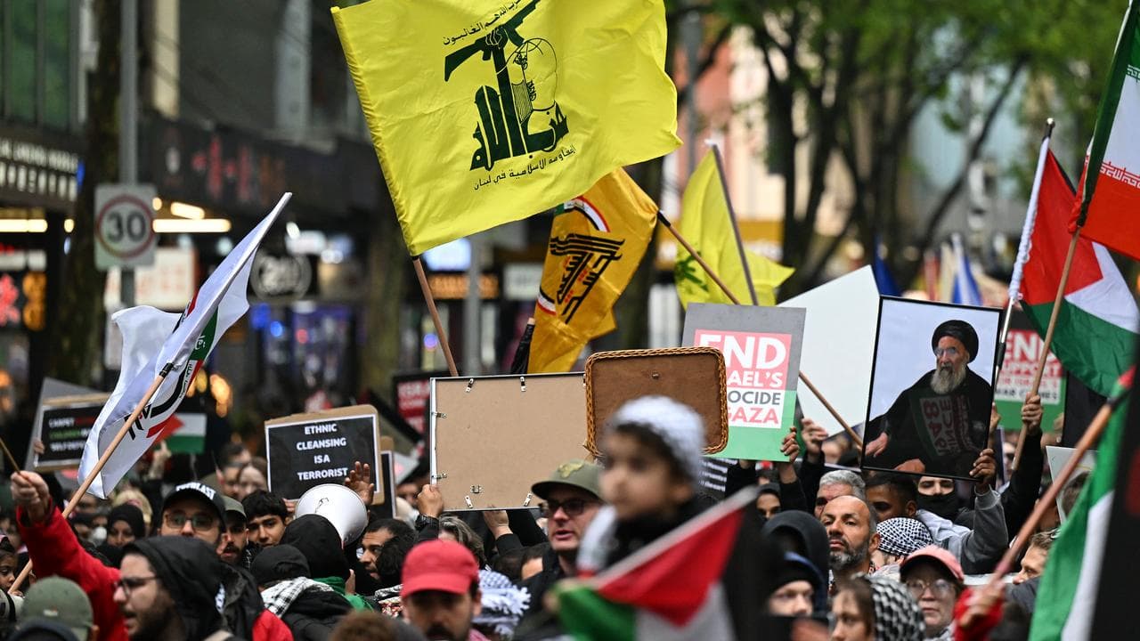 A file photo of a pro-Palestine rally in Melbourne 