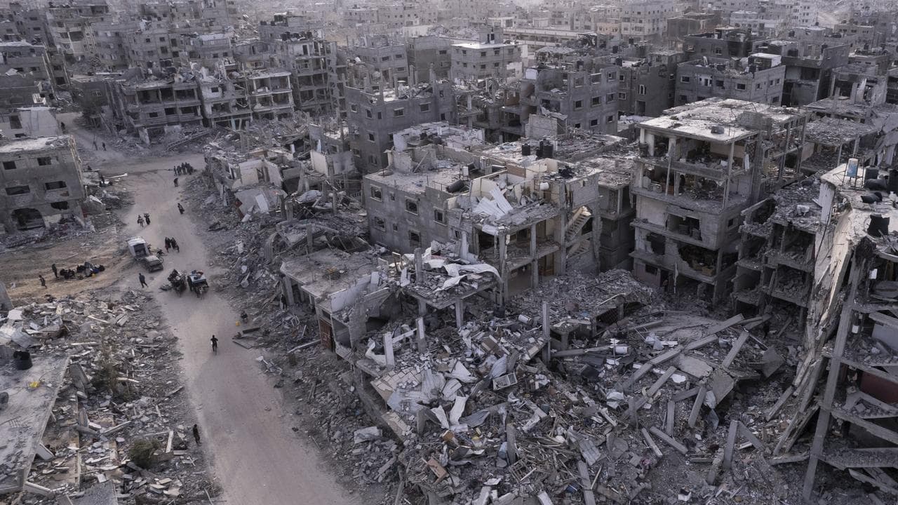 A photograph taken by a drone shows Gaza's destruction