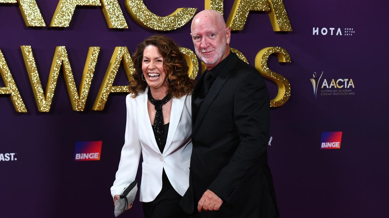 Kitty Flanagan and Glenn Butcher on the AACTA Awards red carpet