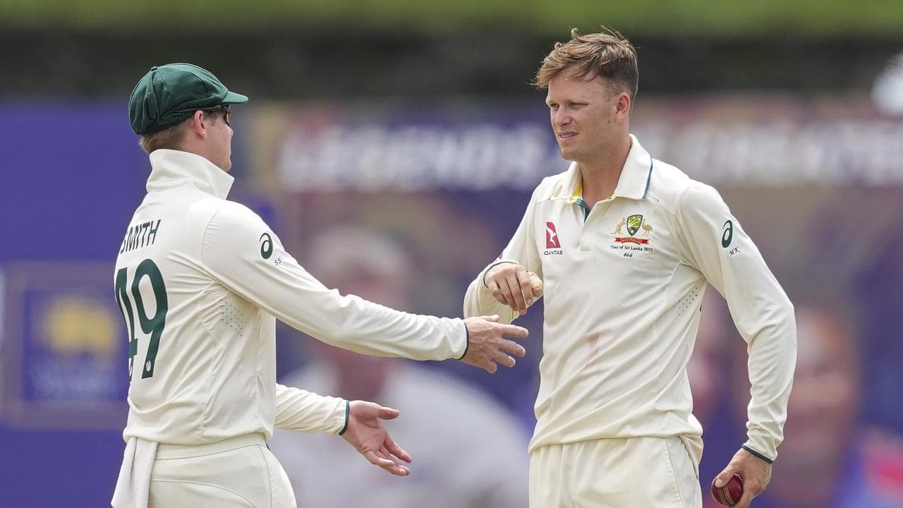 Captain Steve Smith (left) and spinner Matt Kuhnemann.