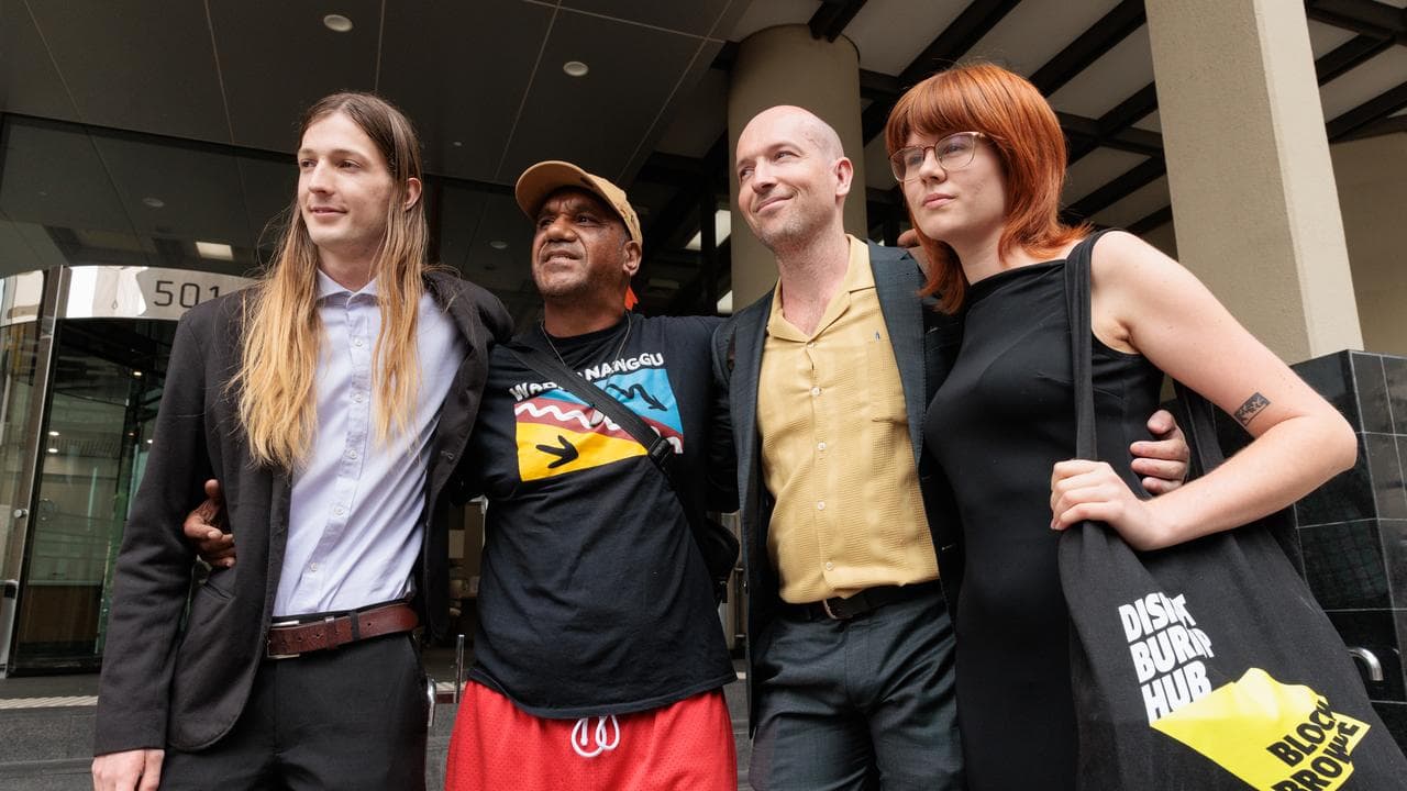 (L to R) Emil Davey, a supporter, Jesse Noakes and Matilda Lane-Rose 