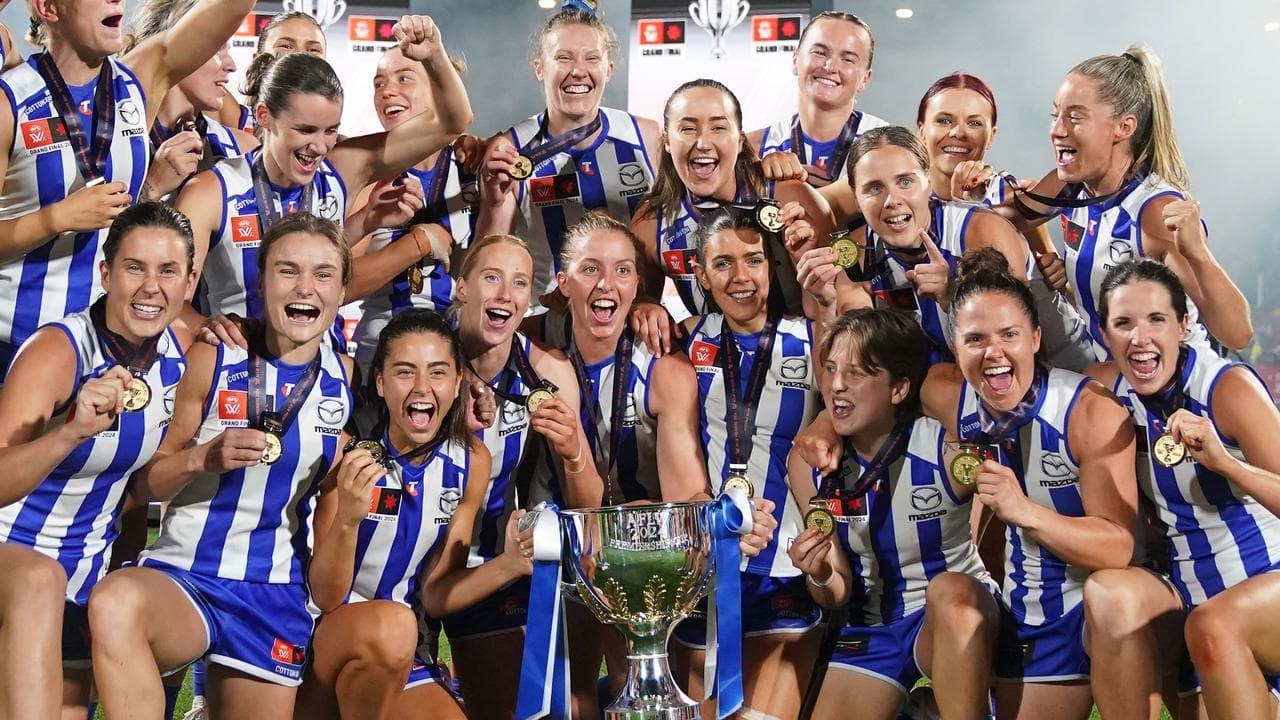 Celebrating Kangaroos players.