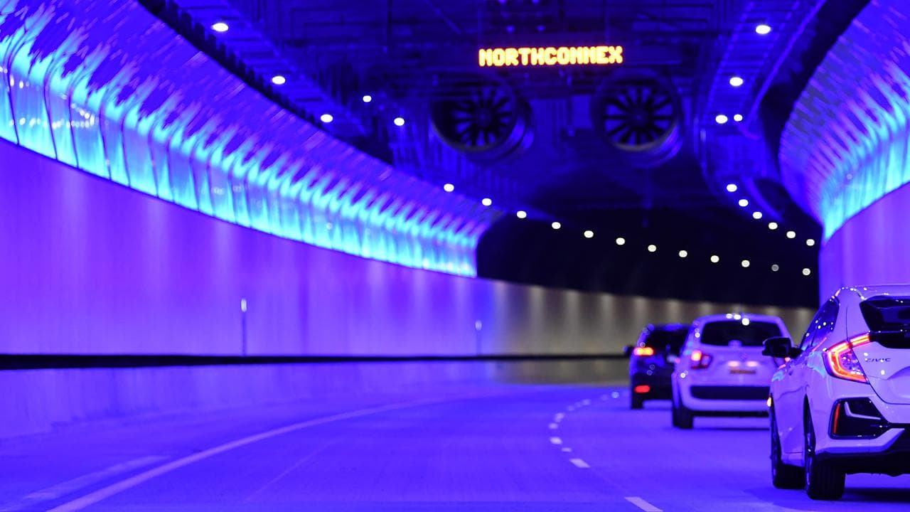 Cars in NorthConnex tunnel (file)