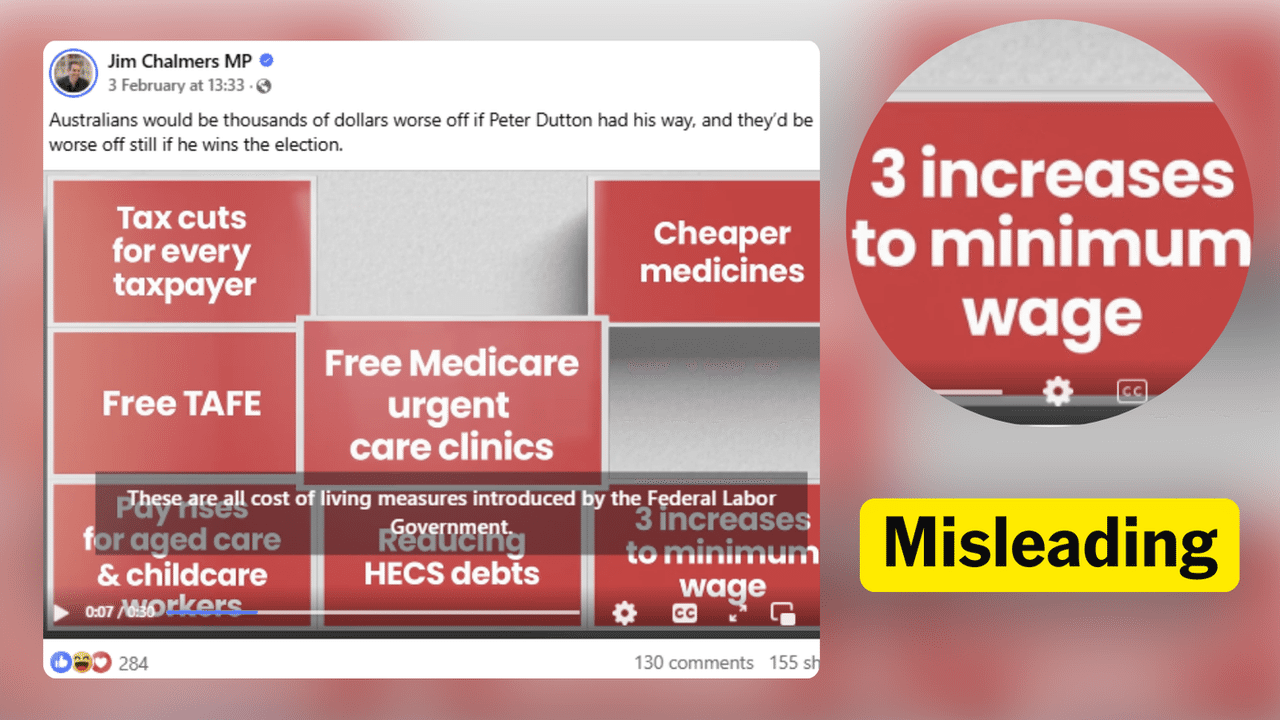 Facebook video featuring the misleading claim.