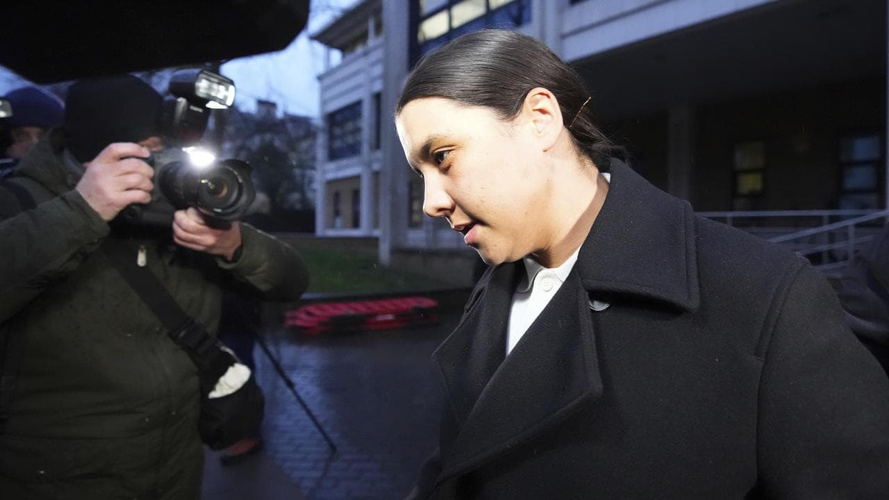 Samantha Kerr leaves a London court after her acquittal