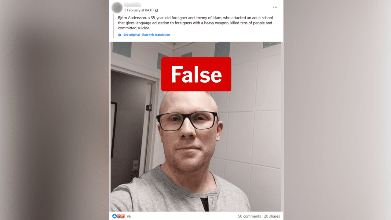 Fbook post misidentification of Swedish school shooter