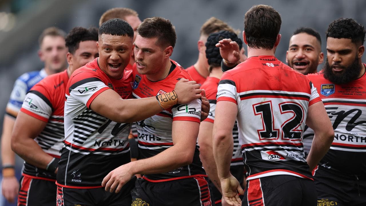 North Sydney Bears players celebrating.