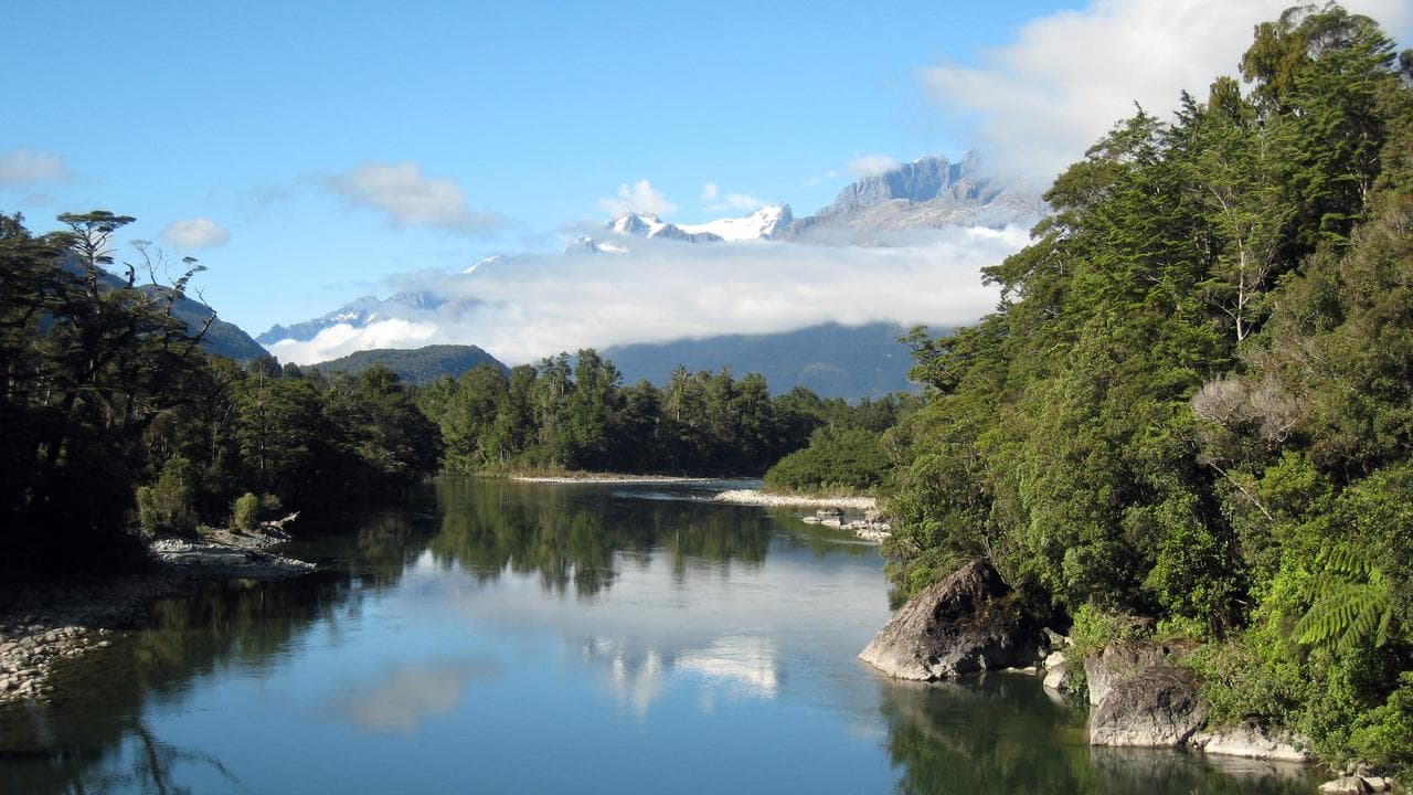 The Hollyford Valley in New Zealand.
