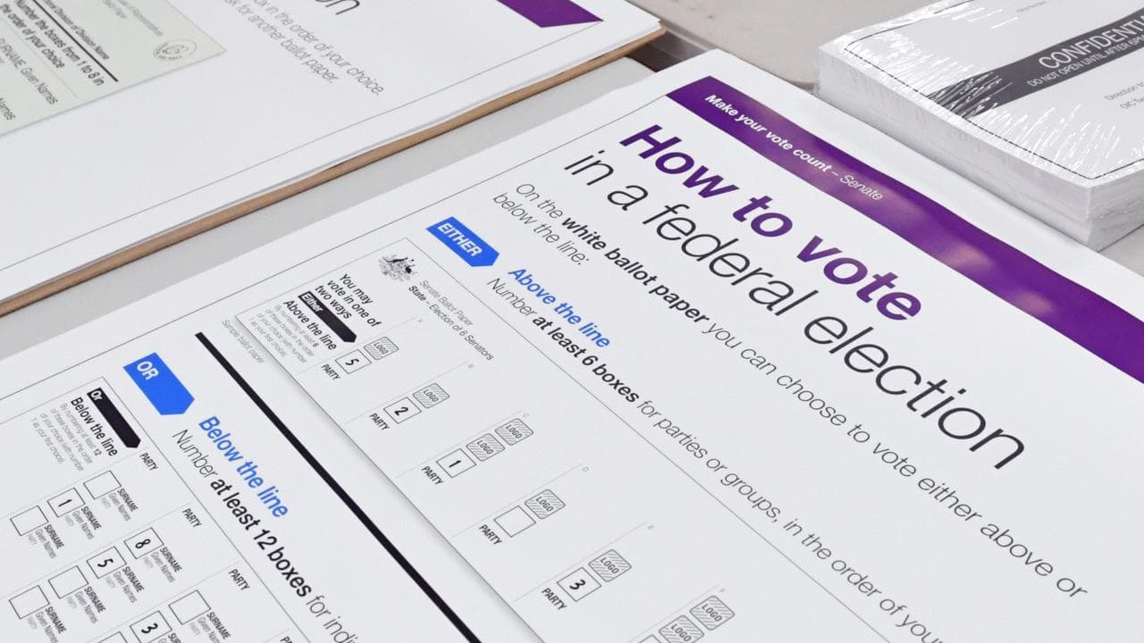 Boxes of AEC information, ready for polling booths