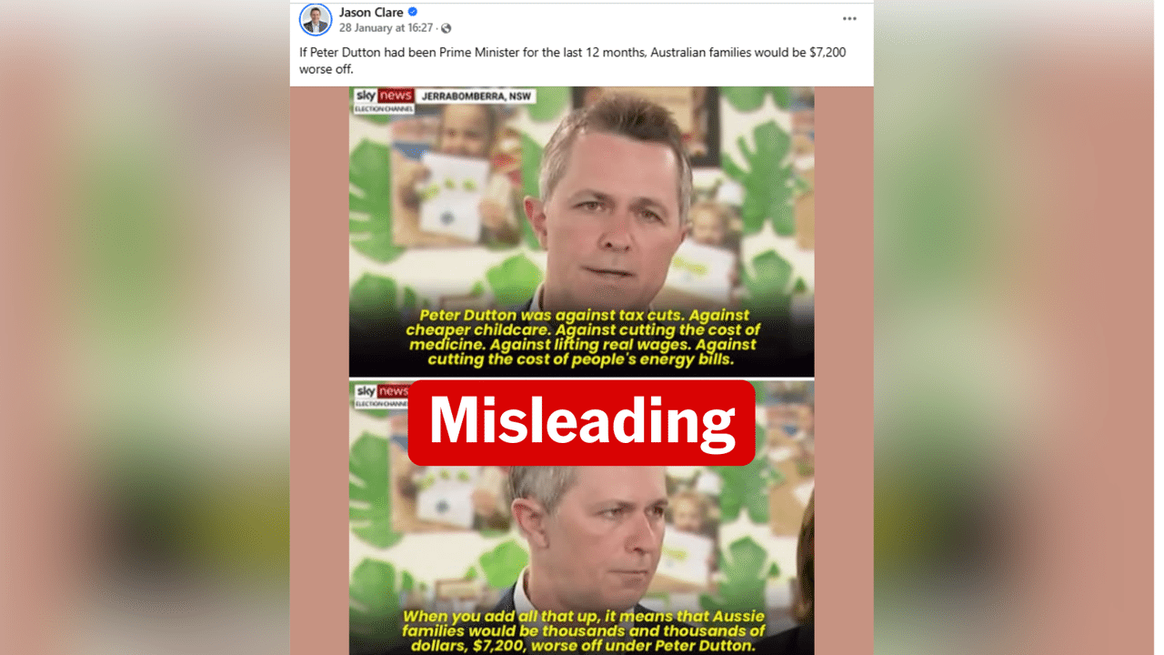 Jason Clare sharing the misleading claim.