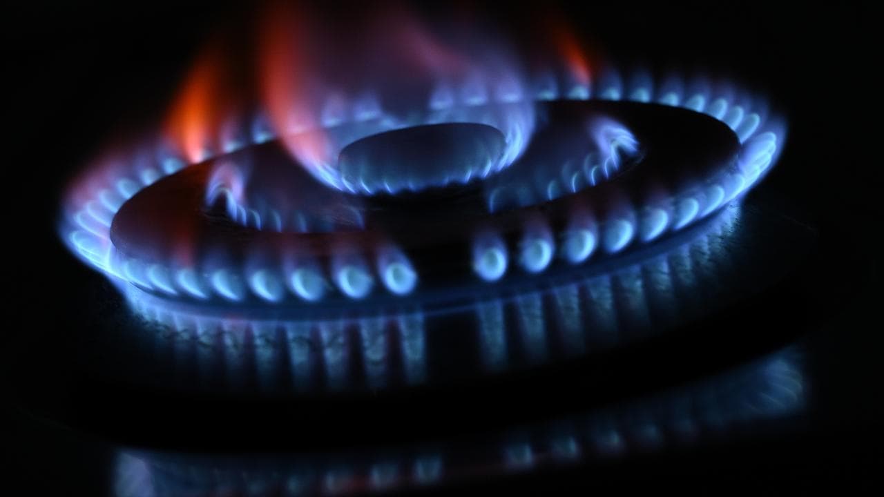 A gas ring burning