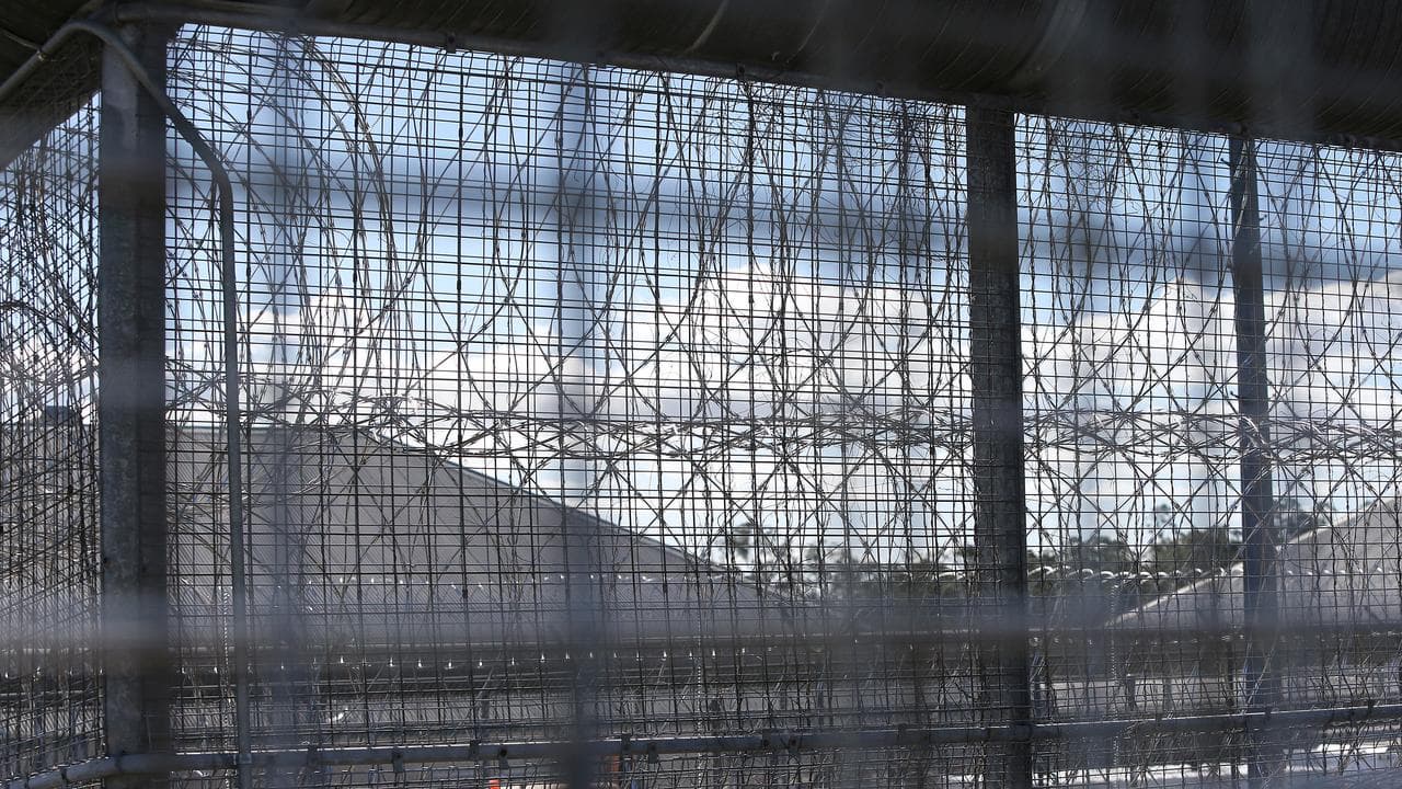 Razor wire at a prison (file image)