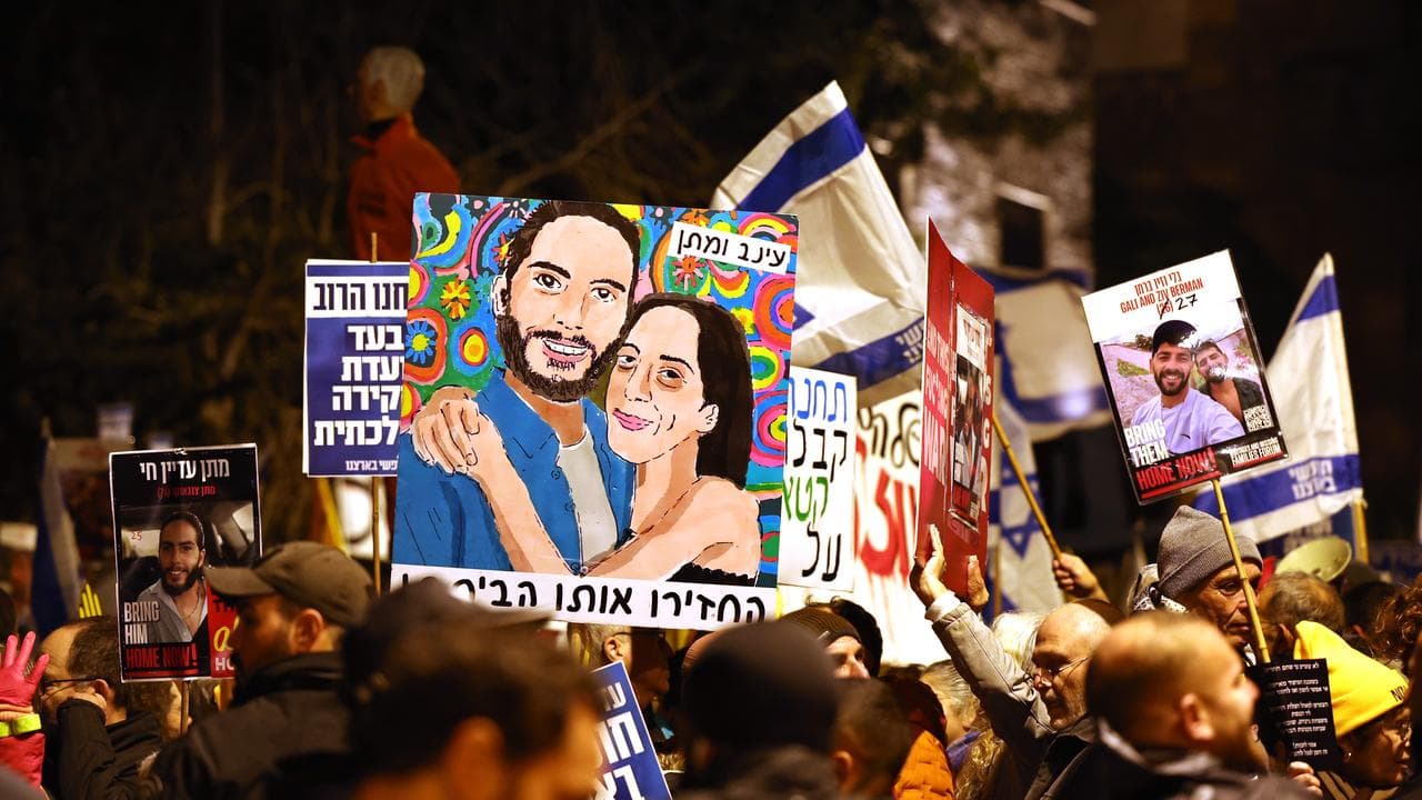 Families of hostages held by Hamas in Gaza protest 