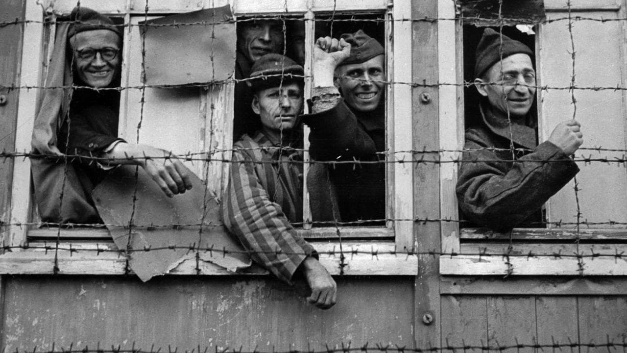 Prisoners at the Dachau concentration camp in 1945.