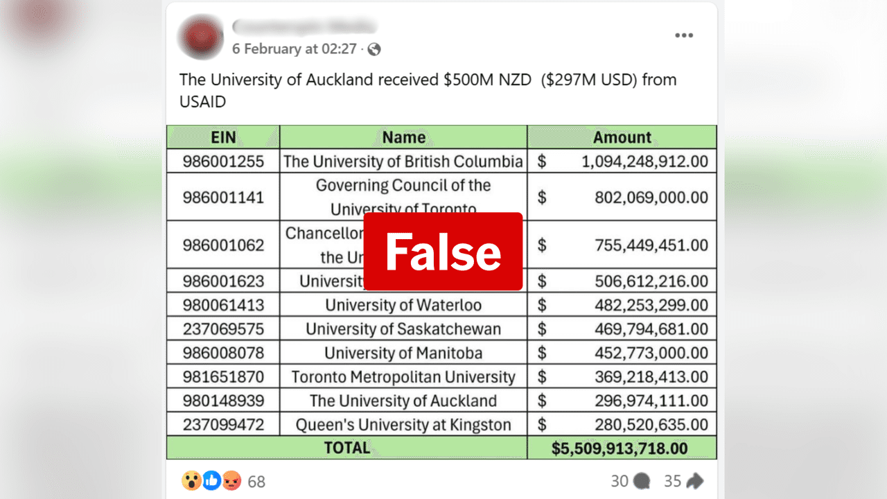 One of the Facebook posts spreading the false claim.