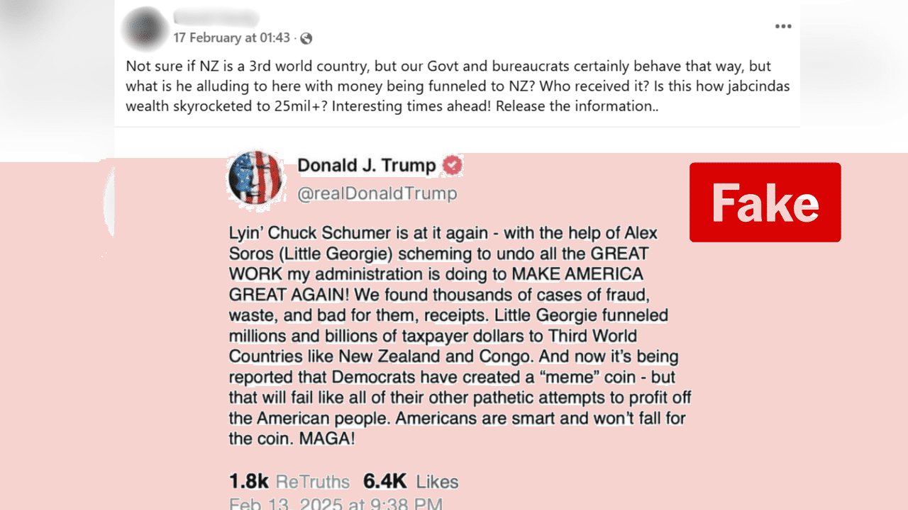 One of the Facebook posts sharing the fake Truth Social post.