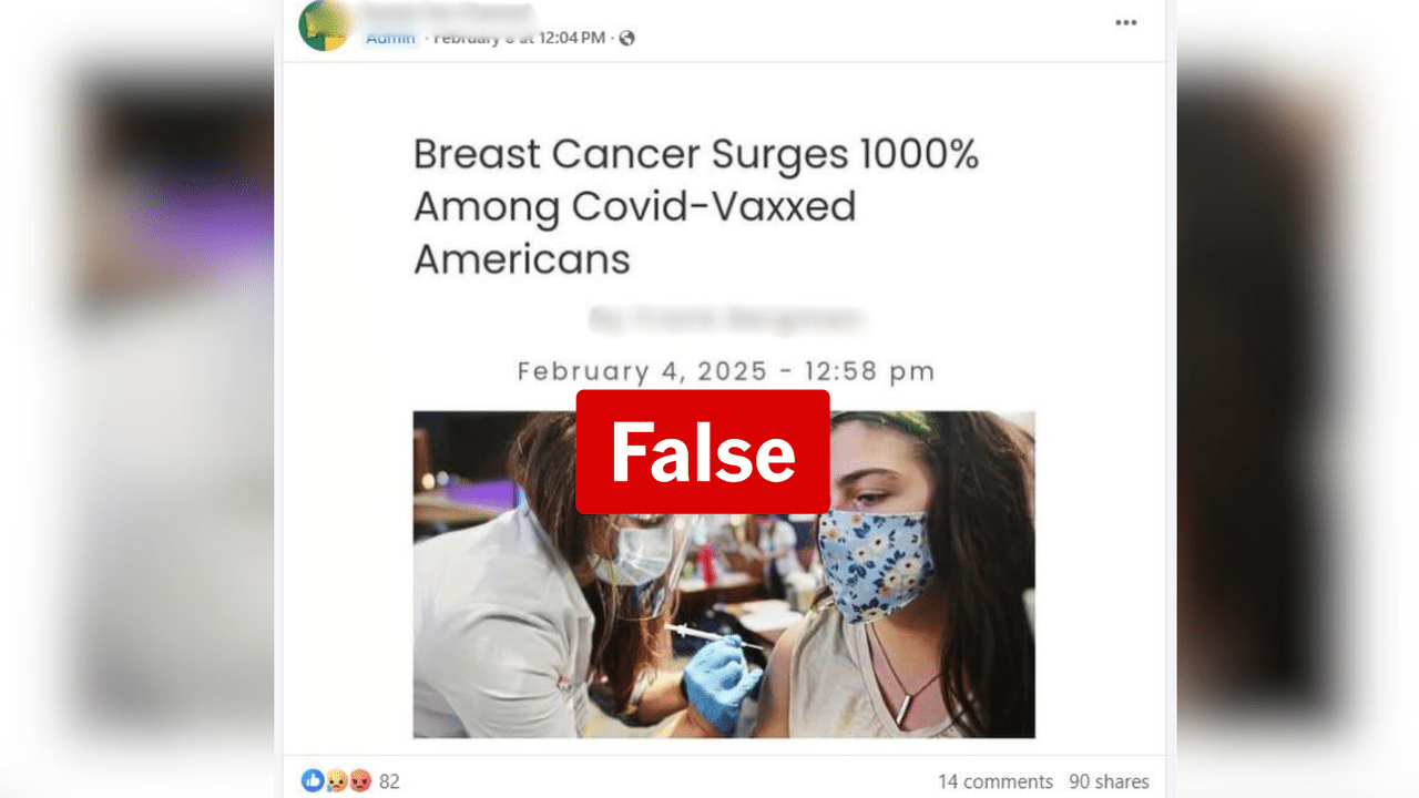 Screenshot of a Facebook post spreading misinformation about cancer.