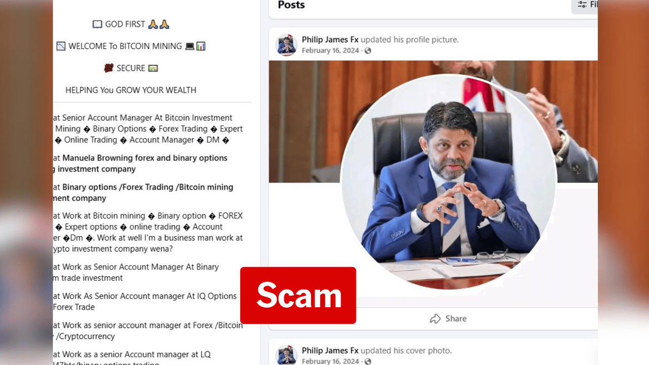 Screenshot of a scam Facebook post targeting crypto investors.