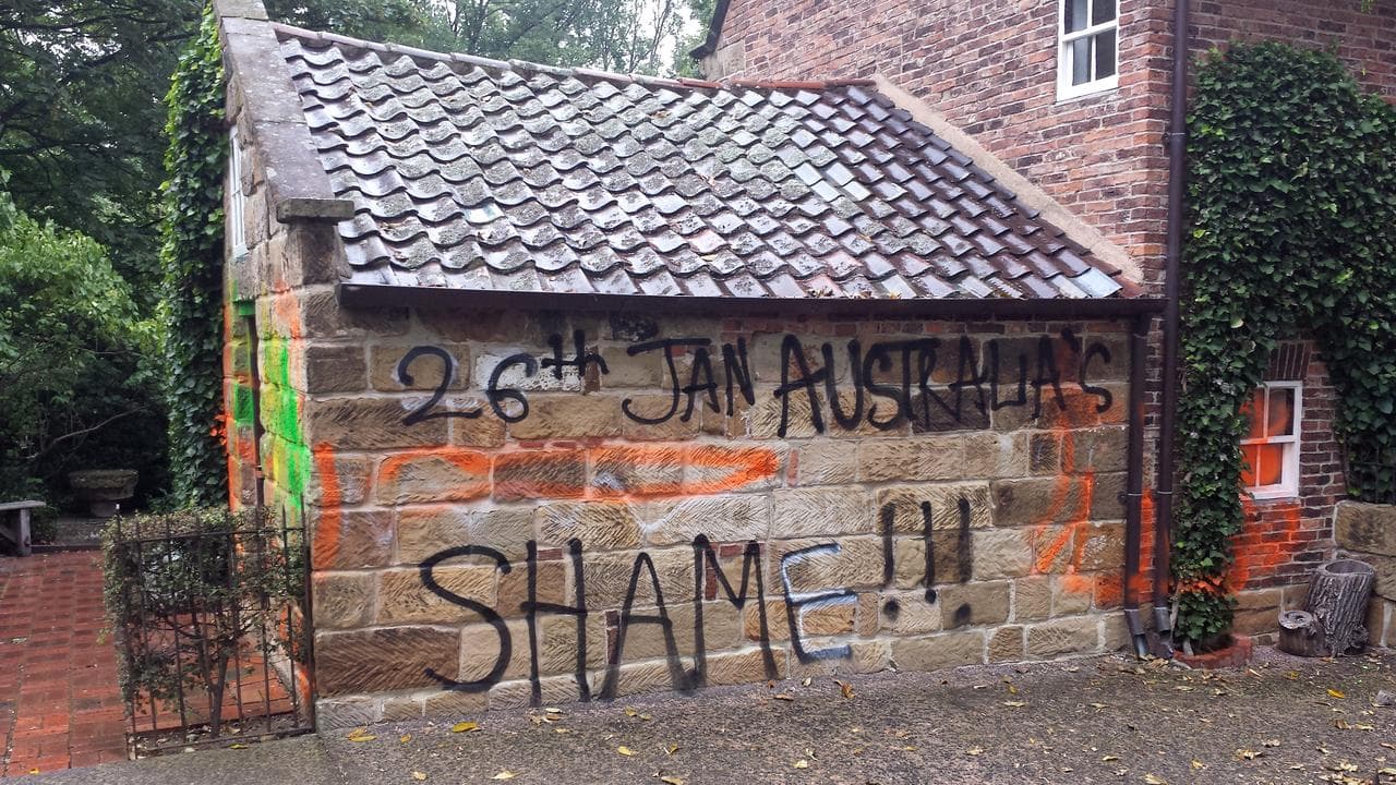 Graffiti on Captain Cook's cottage.