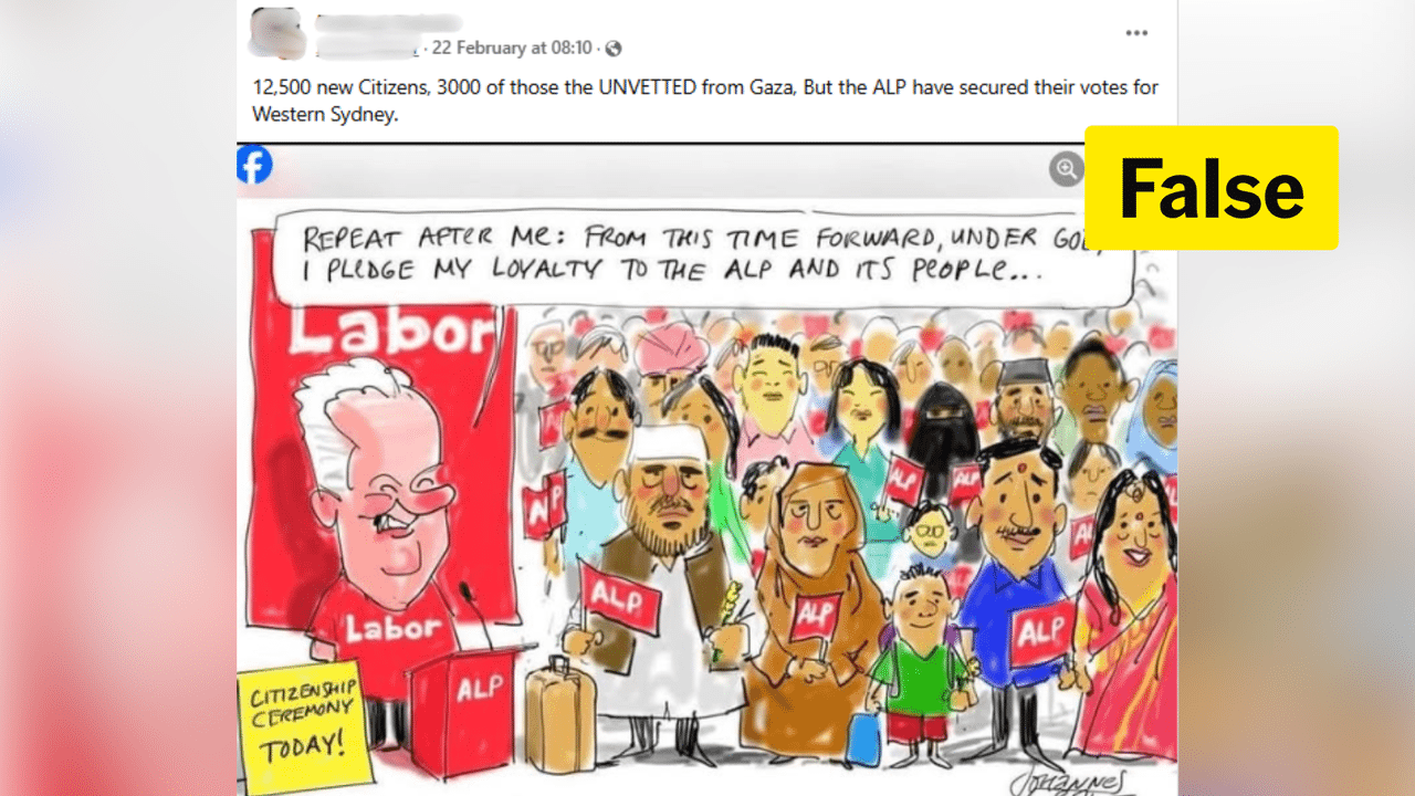 Facebook post featuring the false claim.