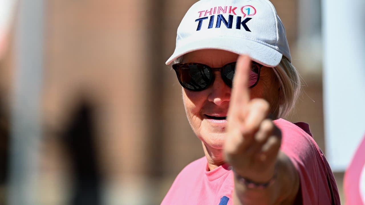 A Kylea Tink supporter during the 2022 campaign.