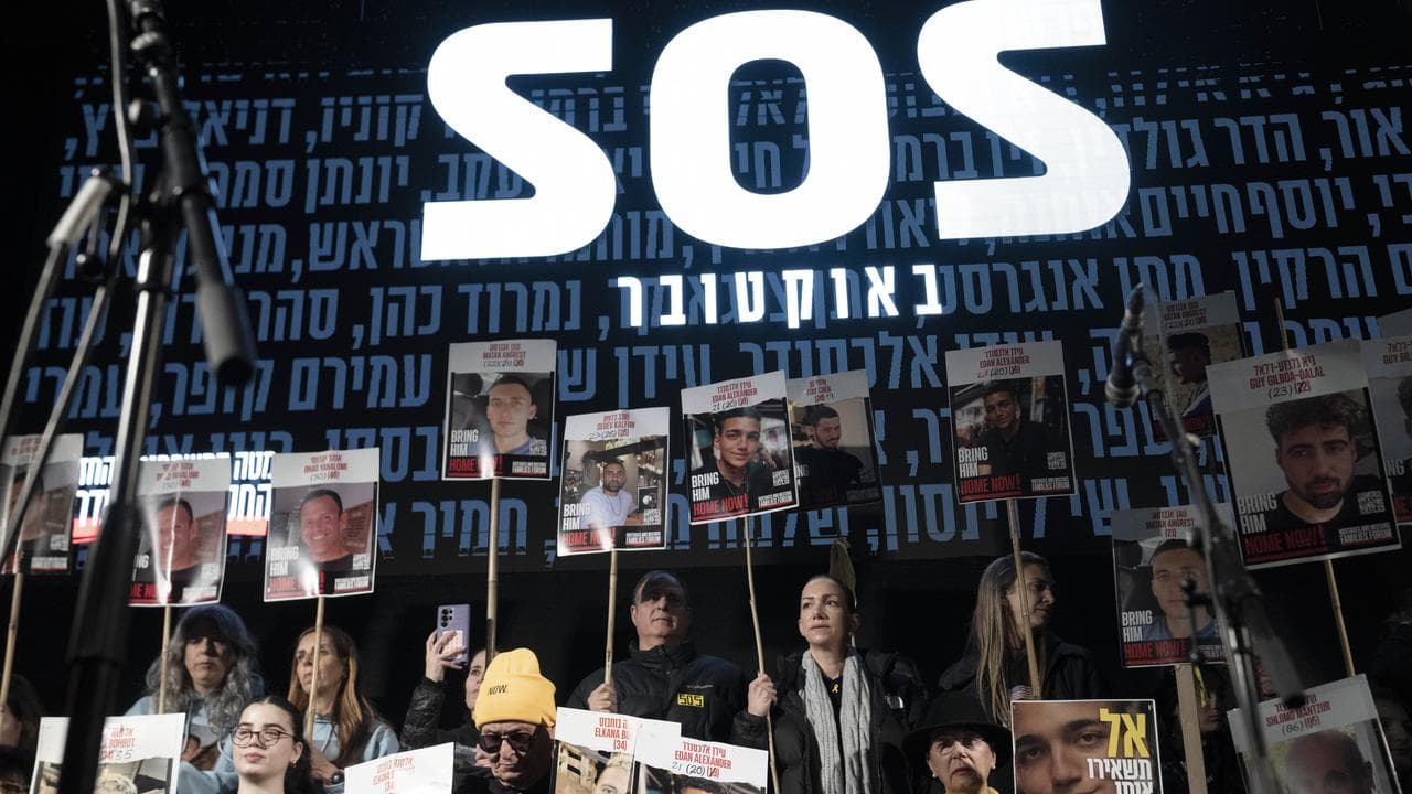 Relatives of hostages protest in Tel Aviv, Israel