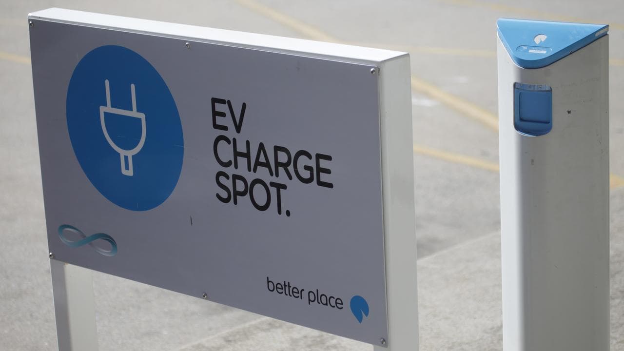 An EV charging station in Canberra