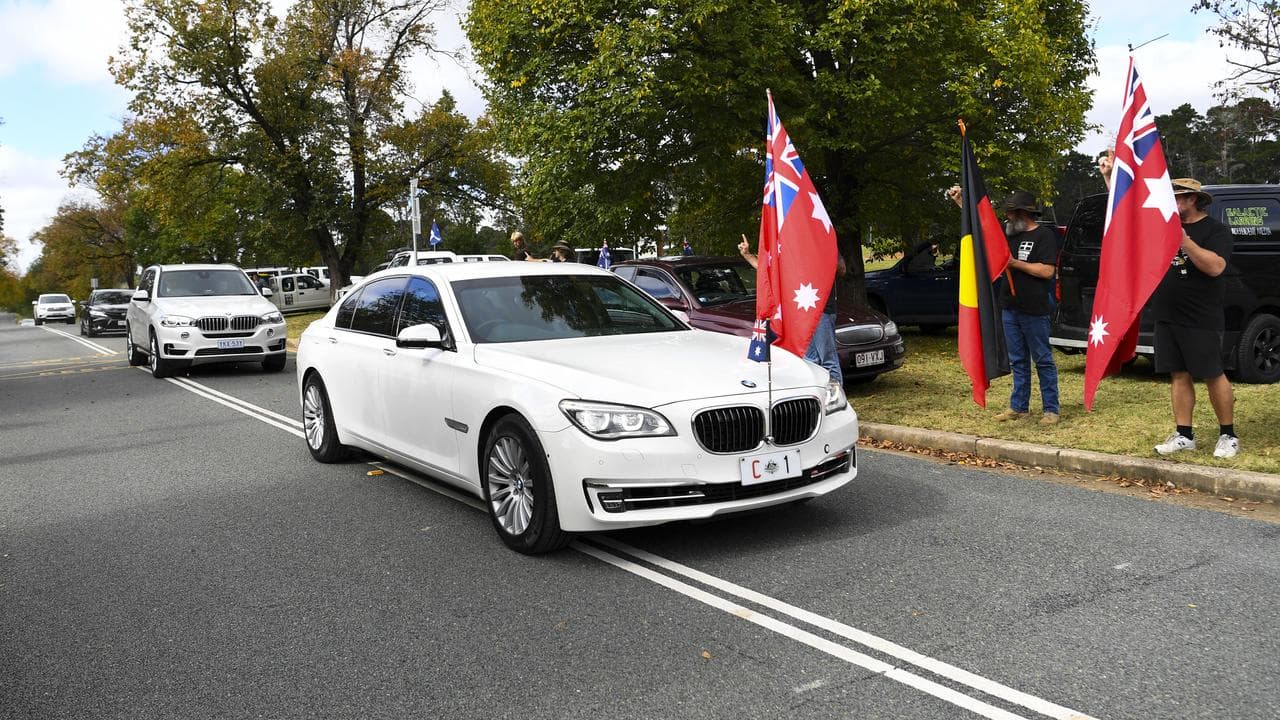 Ex-PM Scott Morrison making the journey to Yarralumla in 2022