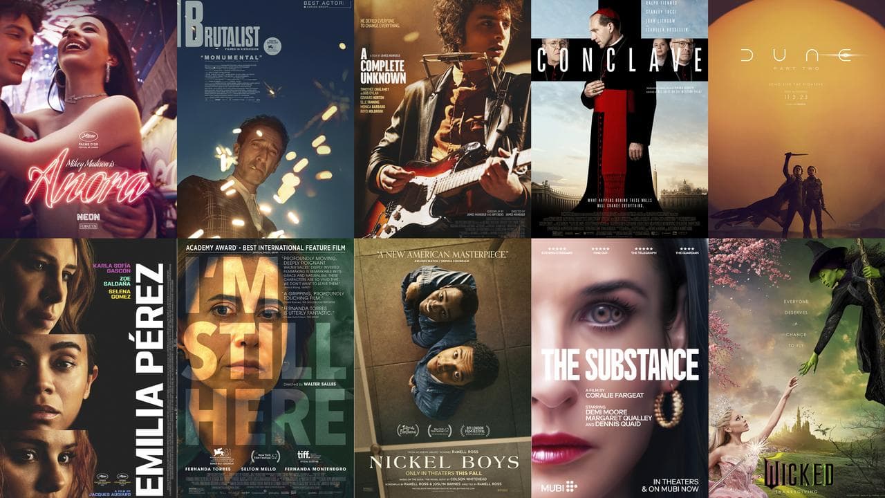 The 10 films nominated for the Oscar for best picture
