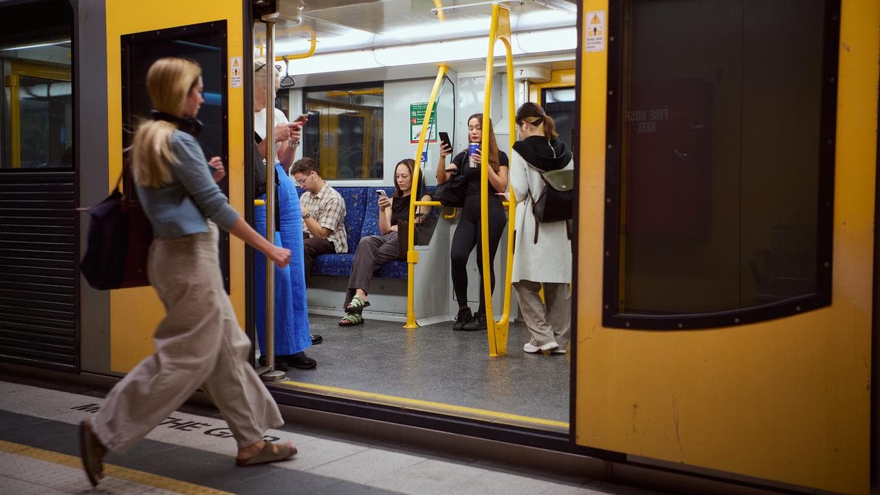 A person boards a train (file image)