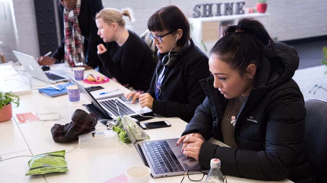 A hackathon event held by Girl Geek Academy