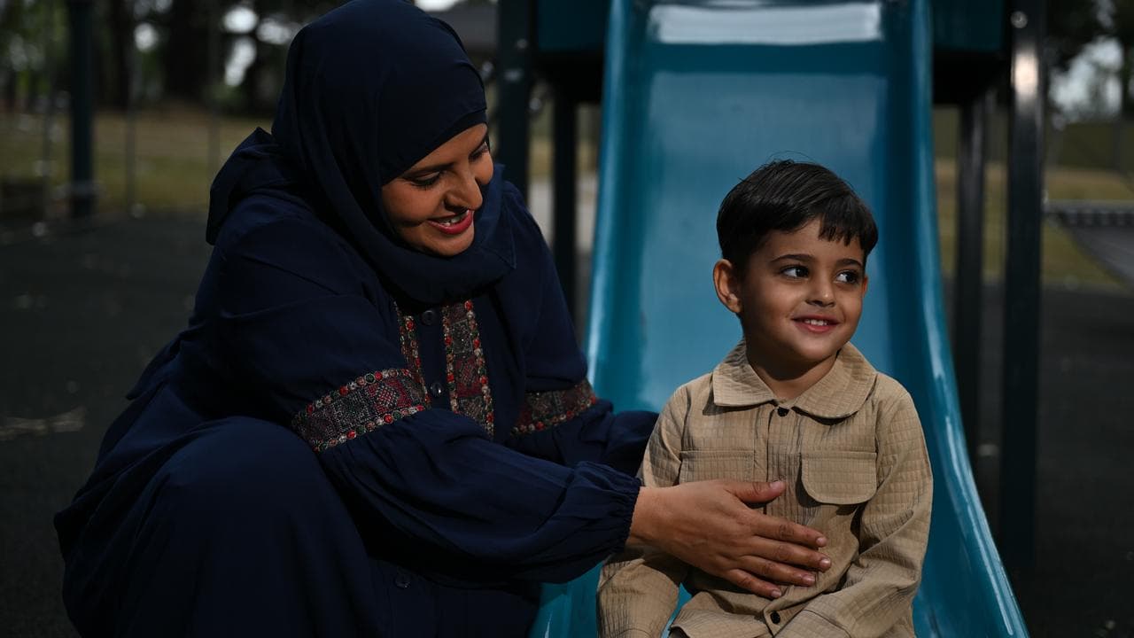 Efaq Eva Mohammed with her son Ali