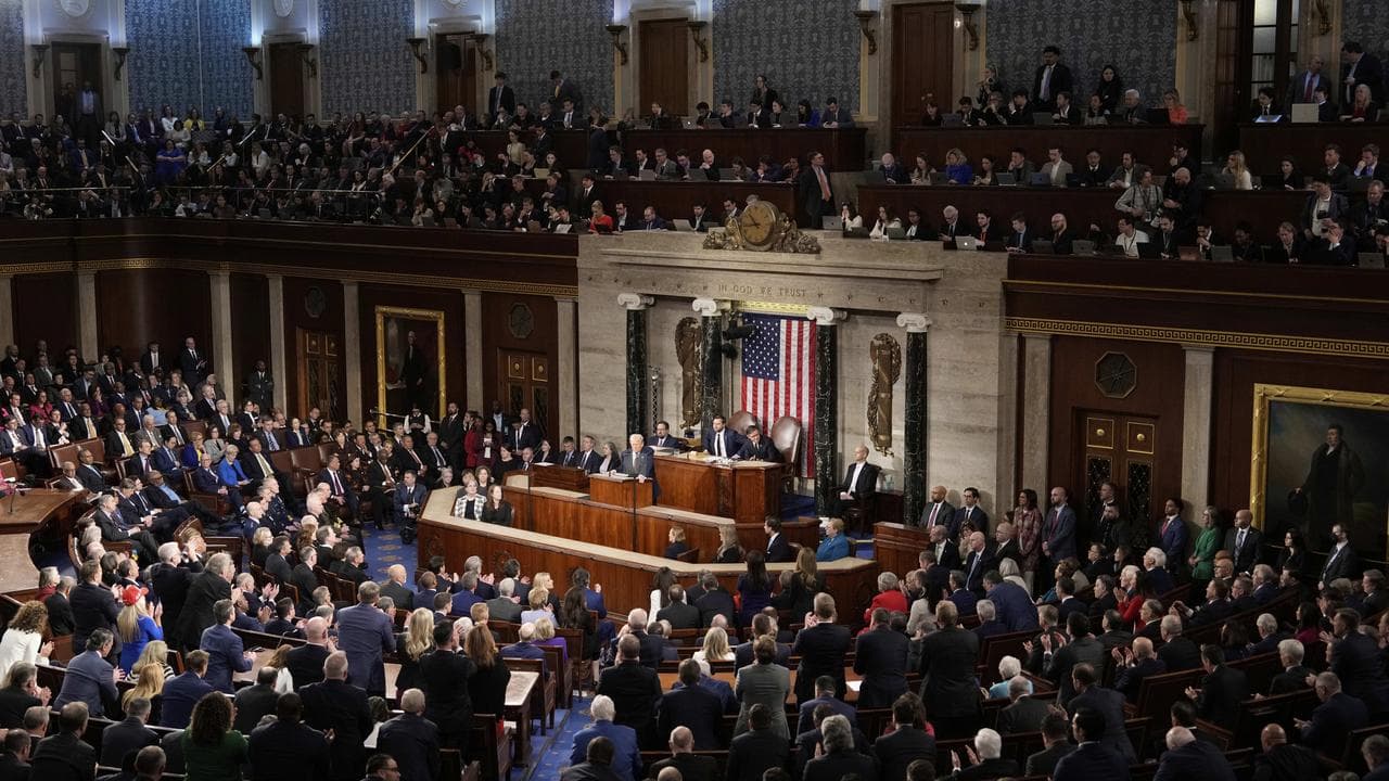 President Donald Trump addresses a joint session of Congress