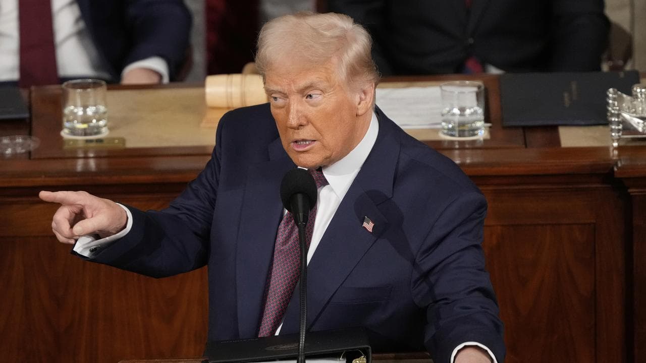 President Donald Trump addresses a joint session of Congress