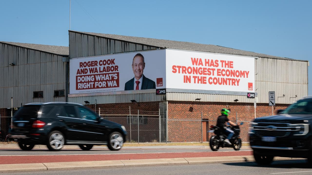 Campaign posters for WA Premier, Roger Cook in Perth