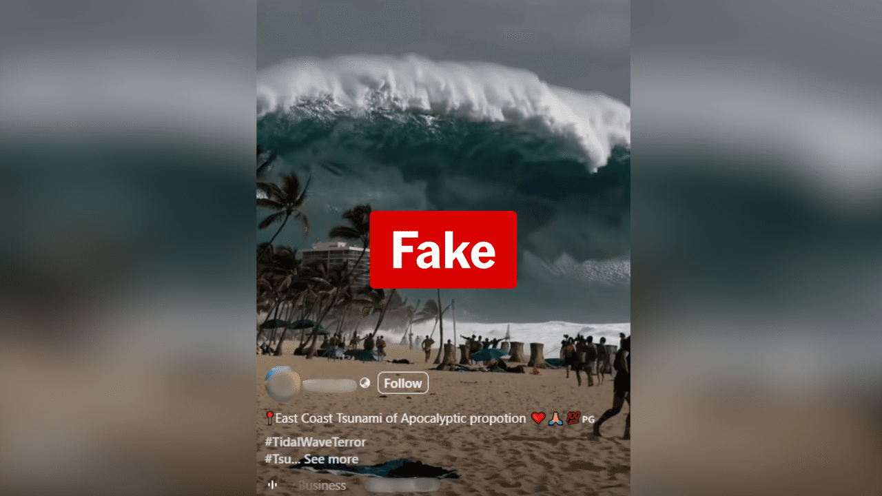 Facebook post of fake footage of Brazil tsunami wave