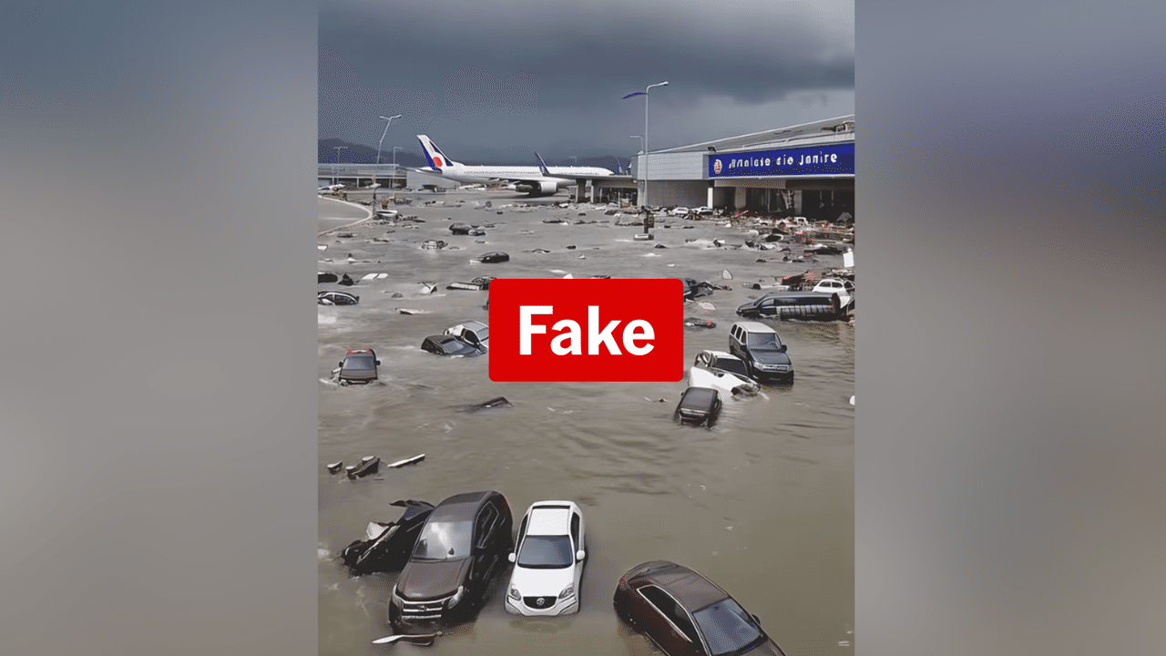 Fake AI footage of flooding at airport