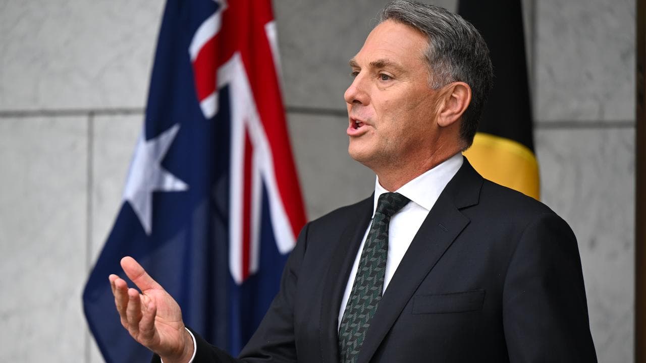 Defence Minister Richard Marles speaks to media in Canberra
