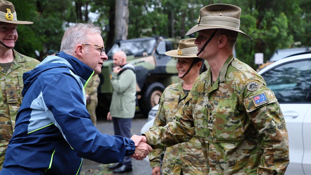 Anthony Albanese during a visit to the Gallipoli Barracks
