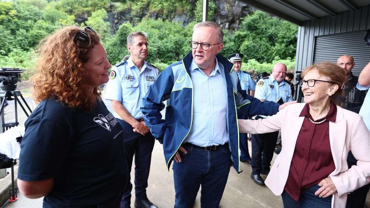 Anthony Albanese at an SES Centre in Lismore