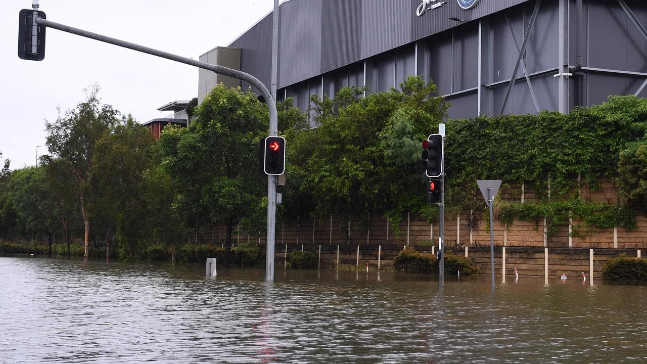 A shot of flooding at Rocklea.