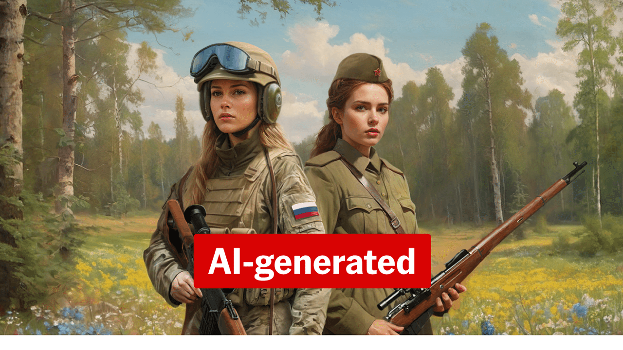 AI image depicting idealised Russian soldiers.