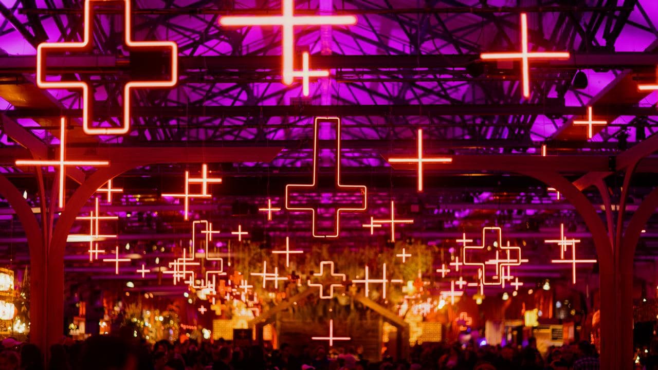 A general view of the Dark Mofo Winter Feast in Hobart