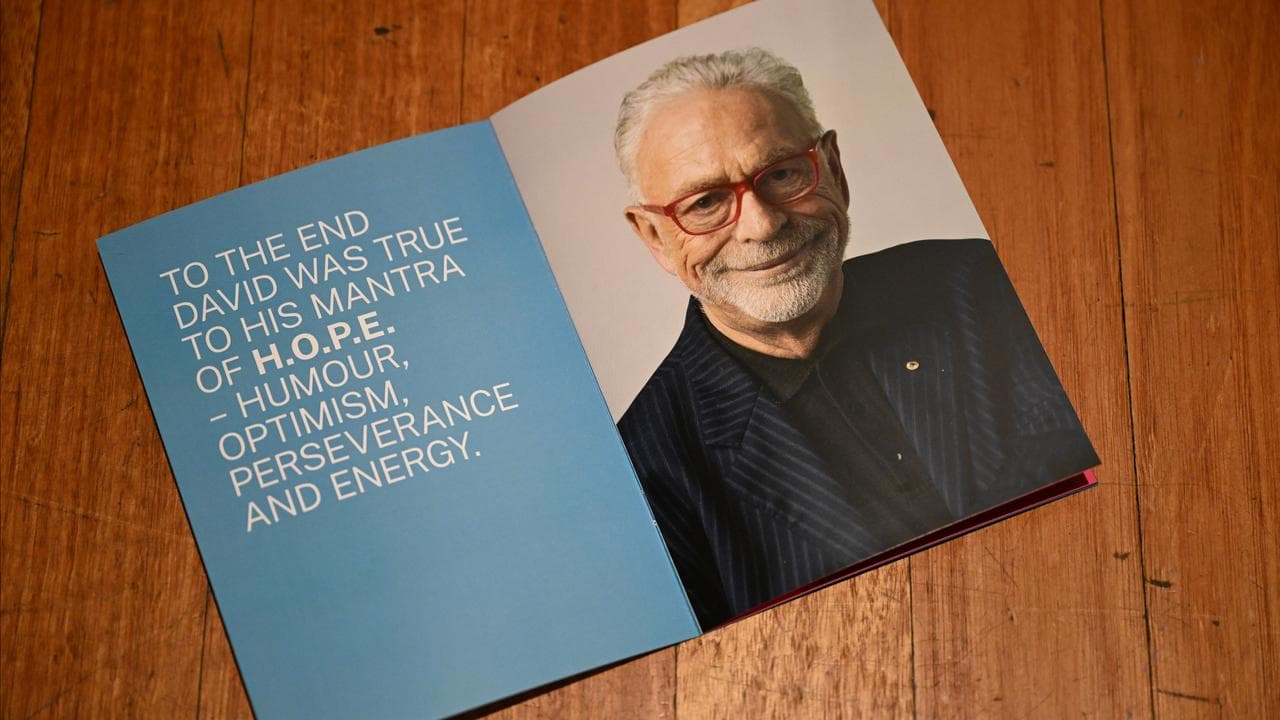 The order of service booklet for David Polson