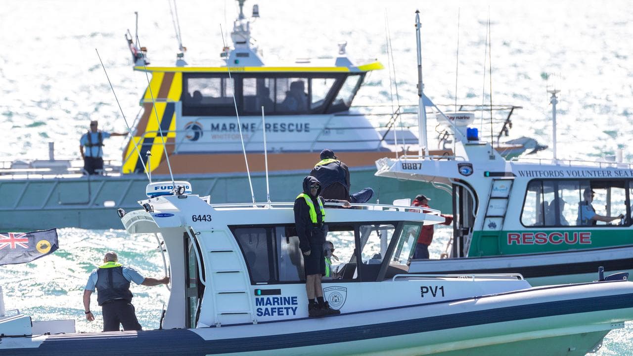 Search and rescue vessels off Port Beach in North Fremantle, WA