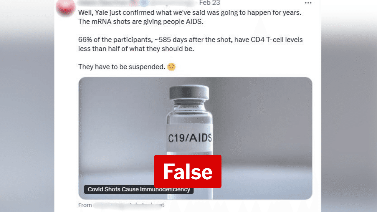 Screenshot of a post spreading false information about covid vaccines.