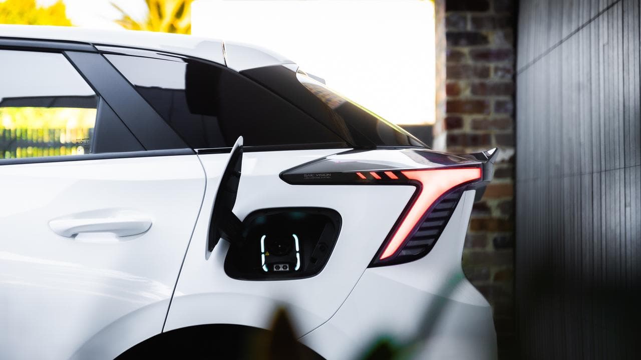 Charging port of an MG4 electric hatchback