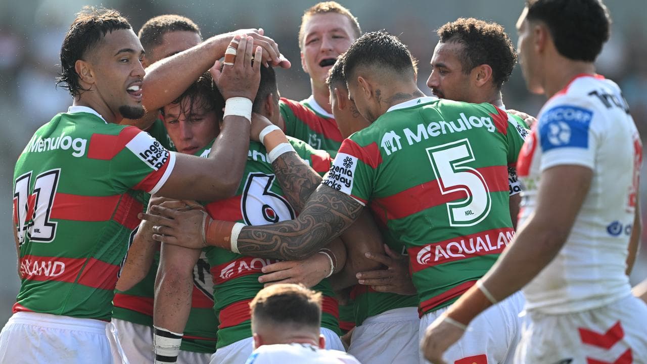 Celebrating South Sydney players.
